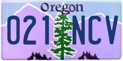 OR license plate 021NCV