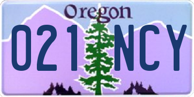 OR license plate 021NCY