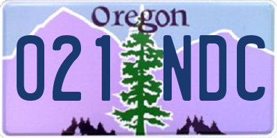 OR license plate 021NDC
