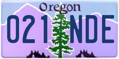 OR license plate 021NDE