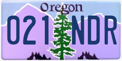 OR license plate 021NDR