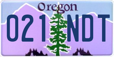 OR license plate 021NDT