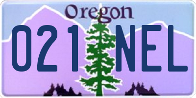 OR license plate 021NEL