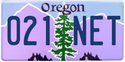 OR license plate 021NET