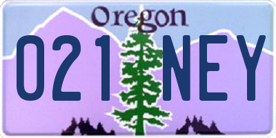 OR license plate 021NEY