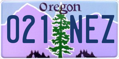 OR license plate 021NEZ