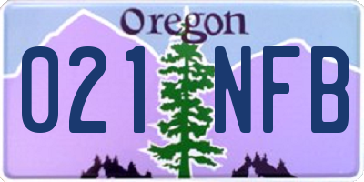 OR license plate 021NFB