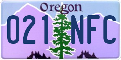 OR license plate 021NFC