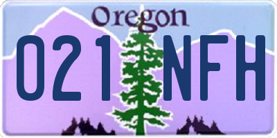 OR license plate 021NFH