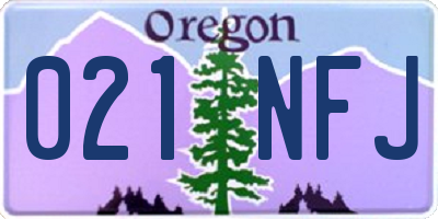 OR license plate 021NFJ