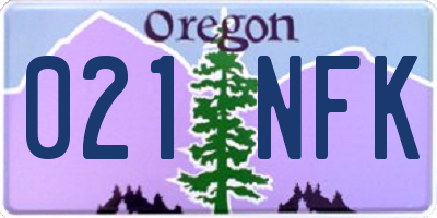 OR license plate 021NFK