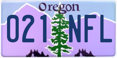 OR license plate 021NFL