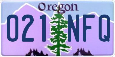 OR license plate 021NFQ