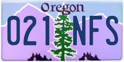 OR license plate 021NFS