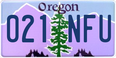 OR license plate 021NFU