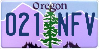 OR license plate 021NFV