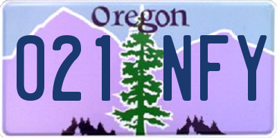 OR license plate 021NFY