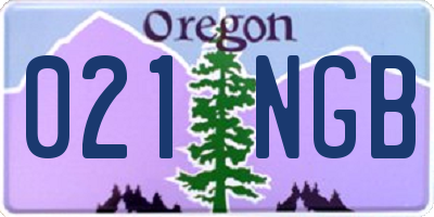 OR license plate 021NGB
