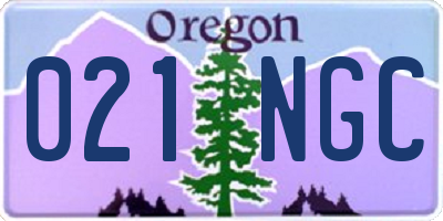 OR license plate 021NGC