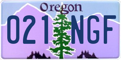 OR license plate 021NGF