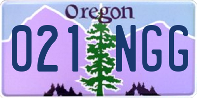 OR license plate 021NGG
