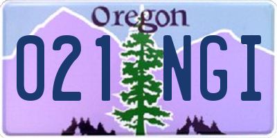 OR license plate 021NGI