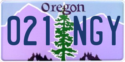 OR license plate 021NGY