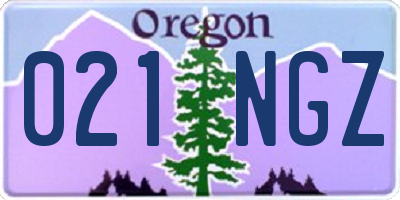 OR license plate 021NGZ