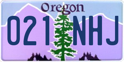 OR license plate 021NHJ