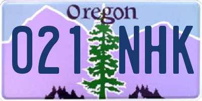 OR license plate 021NHK