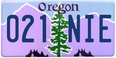 OR license plate 021NIE
