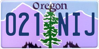 OR license plate 021NIJ