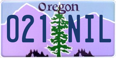 OR license plate 021NIL