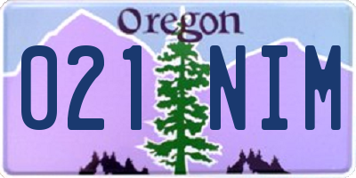 OR license plate 021NIM