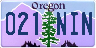 OR license plate 021NIN