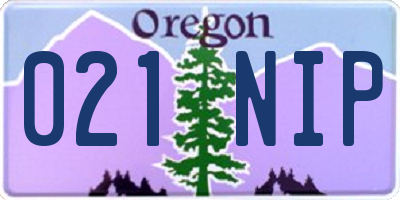 OR license plate 021NIP