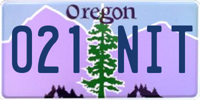 OR license plate 021NIT