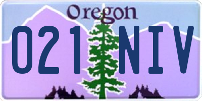OR license plate 021NIV