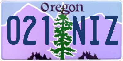 OR license plate 021NIZ