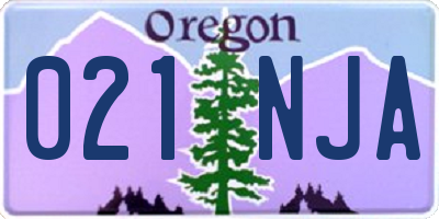 OR license plate 021NJA