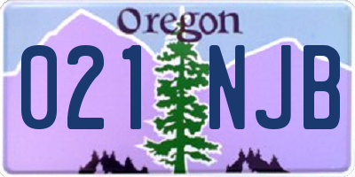 OR license plate 021NJB
