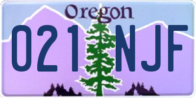 OR license plate 021NJF
