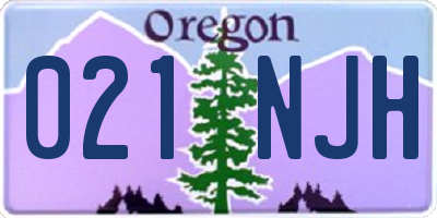 OR license plate 021NJH