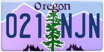 OR license plate 021NJN