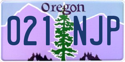 OR license plate 021NJP