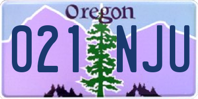 OR license plate 021NJU