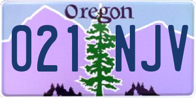 OR license plate 021NJV