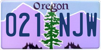 OR license plate 021NJW