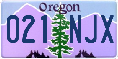 OR license plate 021NJX