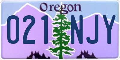 OR license plate 021NJY